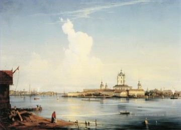 smolny von bolshaya okhta 1852 Alexey Bogolyubov Stadtbild Stadtszenen Ölgemälde